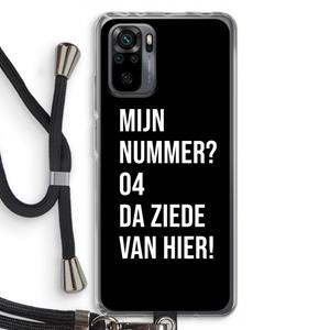 CaseCompany Da ziede van hier - Zwart: Xiaomi Redmi Note 10 Pro Transparant Hoesje met koord