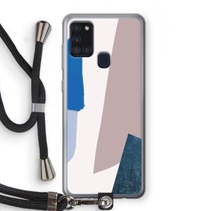 CaseCompany Lapis: Samsung Galaxy A21s Transparant Hoesje met koord