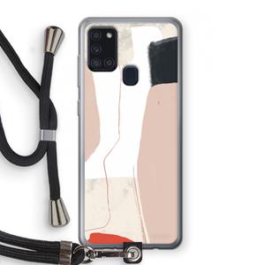 CaseCompany Lava: Samsung Galaxy A21s Transparant Hoesje met koord