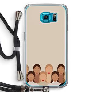 CaseCompany Girls girls girls: Samsung Galaxy S6 Transparant Hoesje met koord