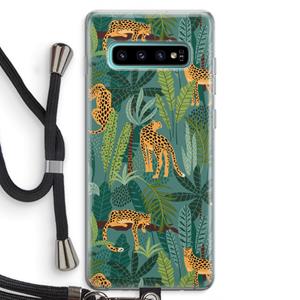 CaseCompany Luipaard 2: Samsung Galaxy S10 Plus Transparant Hoesje met koord