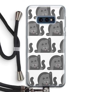 CaseCompany Cats: Samsung Galaxy S10e Transparant Hoesje met koord
