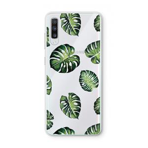 CaseCompany Tropische bladeren: Samsung Galaxy A70 Transparant Hoesje