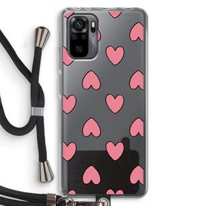 CaseCompany Ondersteboven verliefd: Xiaomi Redmi Note 10 Pro Transparant Hoesje met koord