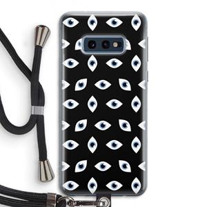CaseCompany Eyes pattern: Samsung Galaxy S10e Transparant Hoesje met koord