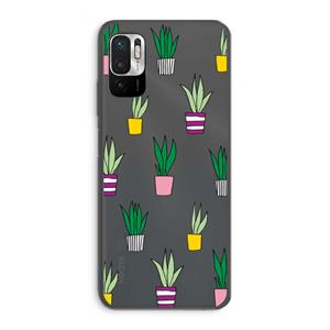 CaseCompany Sanseveria: Xiaomi Redmi Note 10 5G Transparant Hoesje