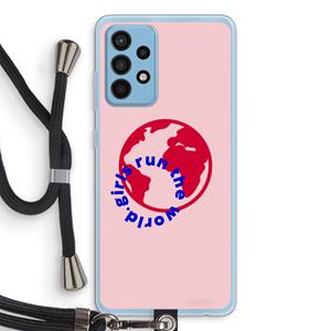 CaseCompany Run The World: Samsung Galaxy A52 Transparant Hoesje met koord