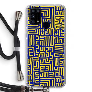 CaseCompany Majorelle Blue Print: Samsung Galaxy M31 Transparant Hoesje met koord