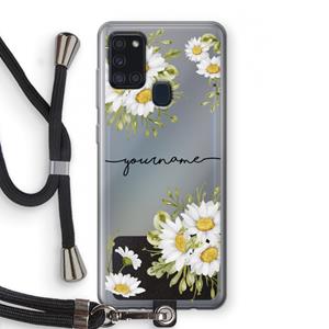 CaseCompany Daisies: Samsung Galaxy A21s Transparant Hoesje met koord