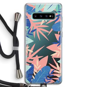 CaseCompany Tropisch: Samsung Galaxy S10 Plus Transparant Hoesje met koord