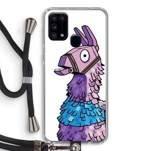 CaseCompany Lama: Samsung Galaxy M31 Transparant Hoesje met koord