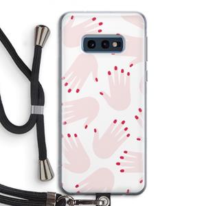CaseCompany Hands pink: Samsung Galaxy S10e Transparant Hoesje met koord
