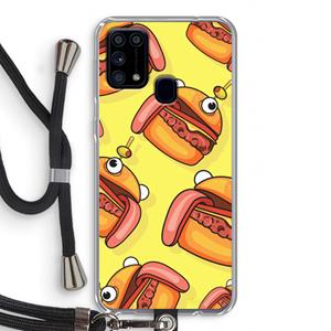 CaseCompany Hamburger: Samsung Galaxy M31 Transparant Hoesje met koord