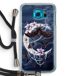 CaseCompany Vleermuizen Maan: Samsung Galaxy S6 Transparant Hoesje met koord