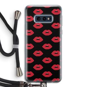 CaseCompany Lips: Samsung Galaxy S10e Transparant Hoesje met koord