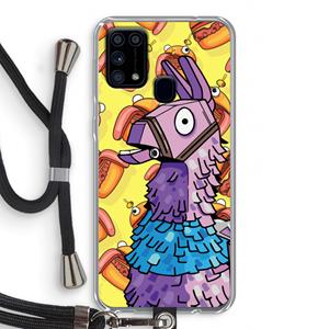 CaseCompany Loot Burger: Samsung Galaxy M31 Transparant Hoesje met koord