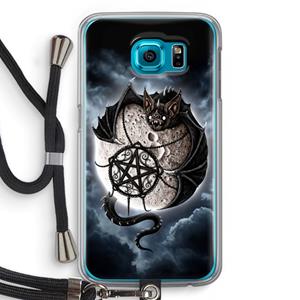 CaseCompany Volle maan: Samsung Galaxy S6 Transparant Hoesje met koord