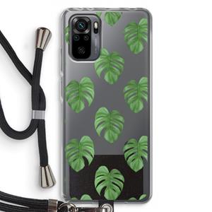 CaseCompany Monstera leaves: Xiaomi Redmi Note 10 Pro Transparant Hoesje met koord