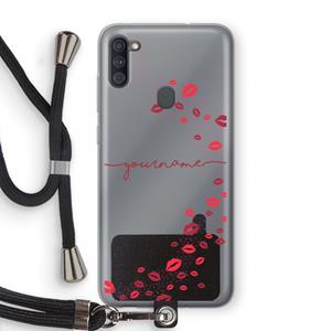 CaseCompany Kusjes: Samsung Galaxy A11 Transparant Hoesje met koord