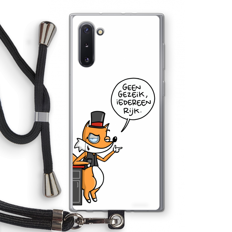 CaseCompany Geen Gezeik: Samsung Galaxy Note 10 Transparant Hoesje met koord