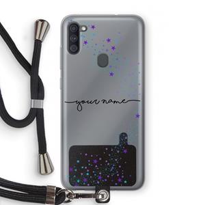 CaseCompany Sterren: Samsung Galaxy A11 Transparant Hoesje met koord