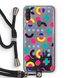 CaseCompany 8-bit N°2: Samsung Galaxy A11 Transparant Hoesje met koord