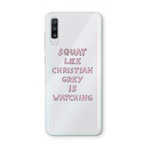 CaseCompany Christian Grey: Samsung Galaxy A70 Transparant Hoesje