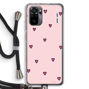 CaseCompany Hartjes: Xiaomi Redmi Note 10 Pro Transparant Hoesje met koord