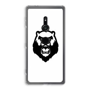 CaseCompany Angry Bear (white): Sony Xperia XZ2 Transparant Hoesje