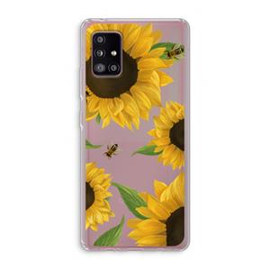 CaseCompany Sunflower and bees: Samsung Galaxy A51 5G Transparant Hoesje