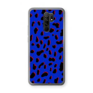 CaseCompany Blue Leopard: Xiaomi Redmi 9 Transparant Hoesje