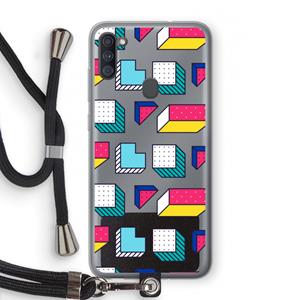 CaseCompany 8-bit N°7: Samsung Galaxy A11 Transparant Hoesje met koord