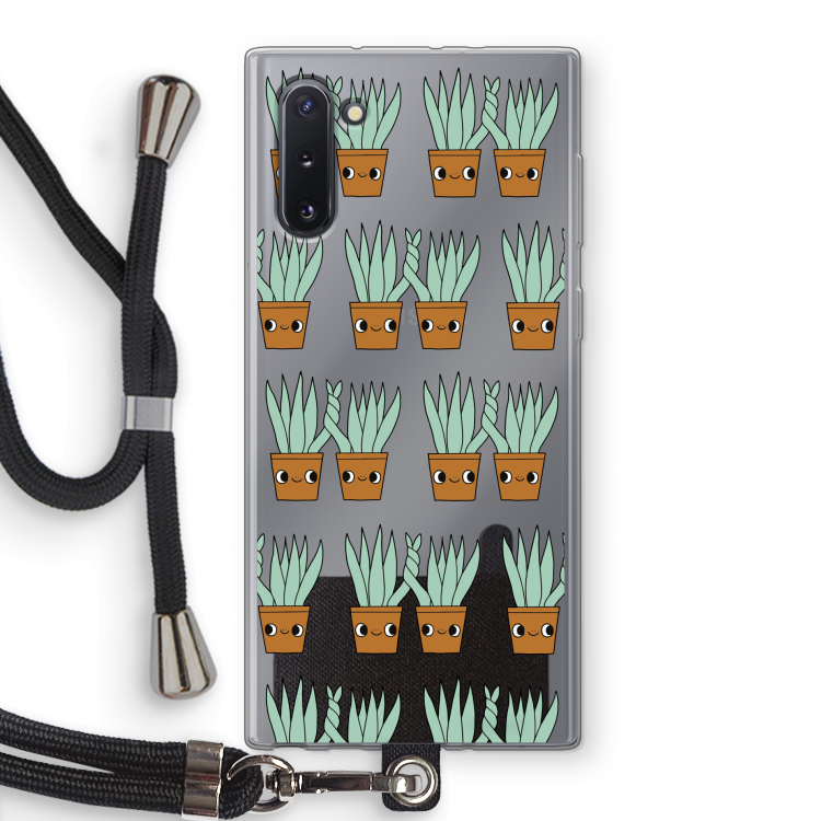 CaseCompany Sansevieria: Samsung Galaxy Note 10 Transparant Hoesje met koord