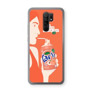 CaseCompany Peach please!: Xiaomi Redmi 9 Transparant Hoesje