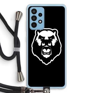 CaseCompany Angry Bear (black): Samsung Galaxy A52 Transparant Hoesje met koord