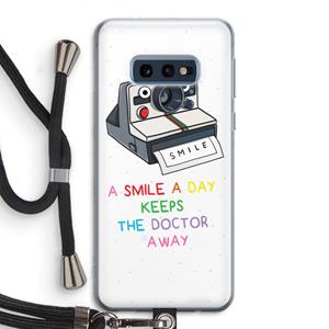 CaseCompany Smile: Samsung Galaxy S10e Transparant Hoesje met koord