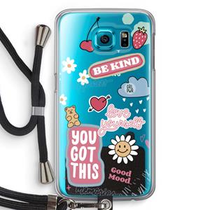CaseCompany Positivity: Samsung Galaxy S6 Transparant Hoesje met koord