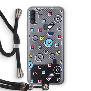 CaseCompany 8-bit N°9: Samsung Galaxy A11 Transparant Hoesje met koord