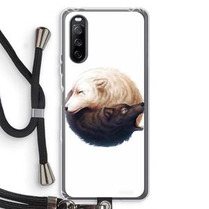 CaseCompany Yin Yang Wolves: Sony Sony Xperia 10 III Transparant Hoesje met koord