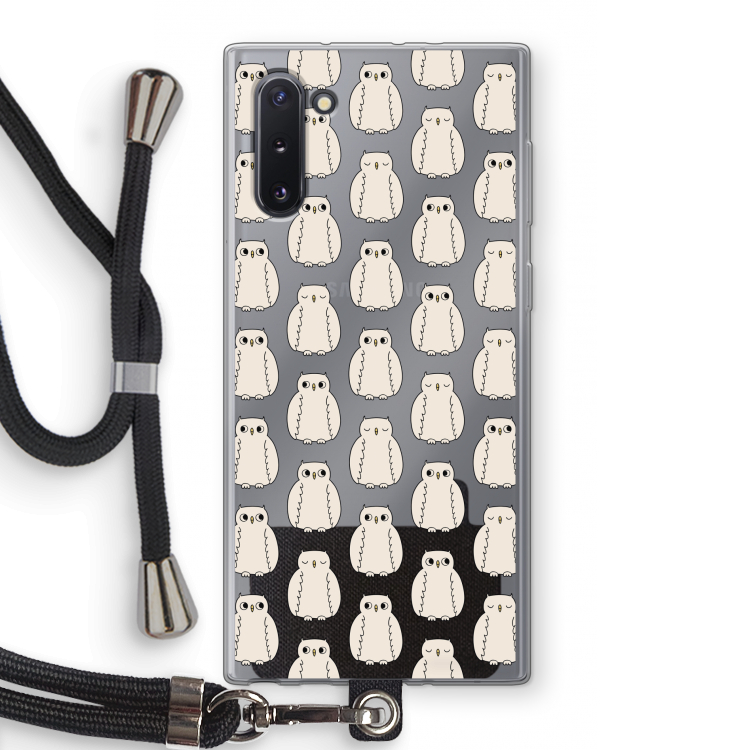 CaseCompany Uilen: Samsung Galaxy Note 10 Transparant Hoesje met koord