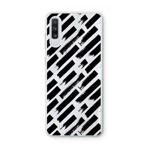 CaseCompany Zwarte vegen: Samsung Galaxy A70 Transparant Hoesje