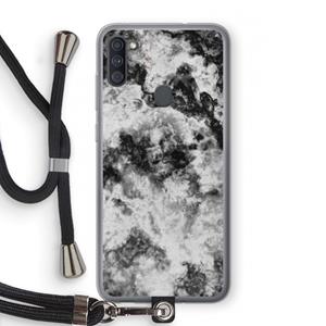 CaseCompany Onweer: Samsung Galaxy A11 Transparant Hoesje met koord