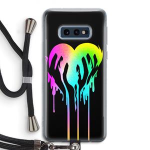 CaseCompany Hold My Heart: Samsung Galaxy S10e Transparant Hoesje met koord