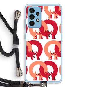 CaseCompany Dogs: Samsung Galaxy A52 Transparant Hoesje met koord