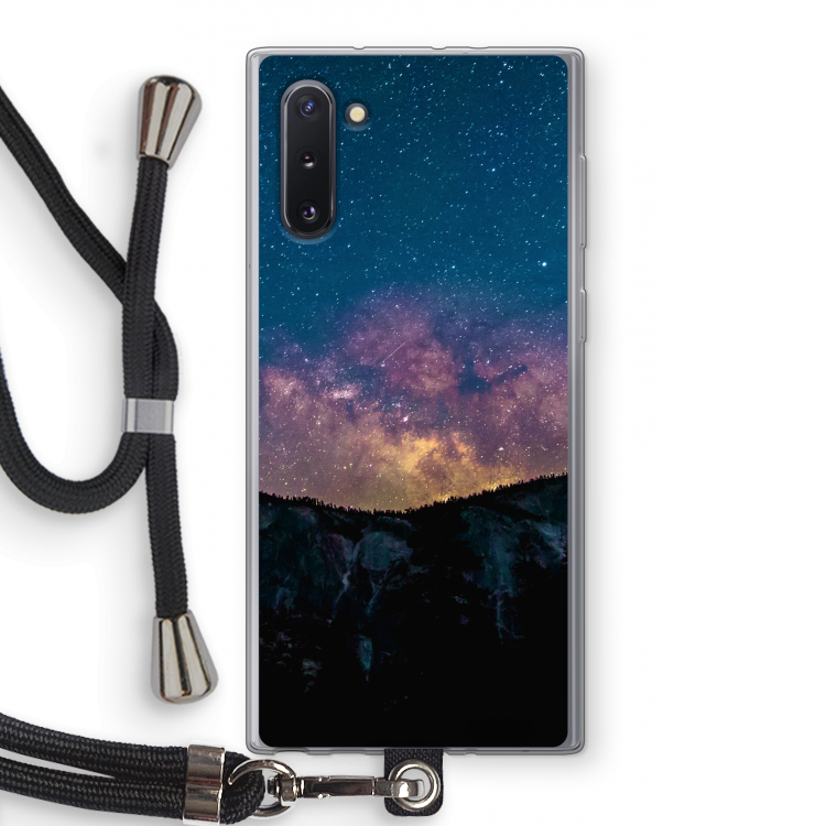 CaseCompany Travel to space: Samsung Galaxy Note 10 Transparant Hoesje met koord