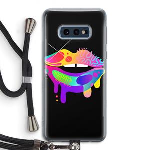 CaseCompany Lip Palette: Samsung Galaxy S10e Transparant Hoesje met koord