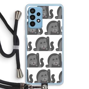 CaseCompany Cats: Samsung Galaxy A52 Transparant Hoesje met koord