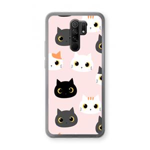 CaseCompany Katten: Xiaomi Redmi 9 Transparant Hoesje