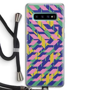 CaseCompany Skew Blush 1: Samsung Galaxy S10 Plus Transparant Hoesje met koord