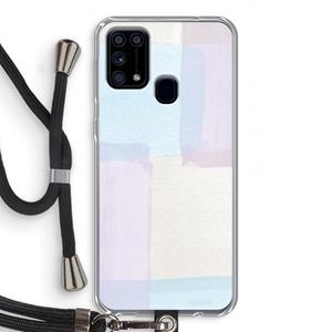 CaseCompany Square pastel: Samsung Galaxy M31 Transparant Hoesje met koord